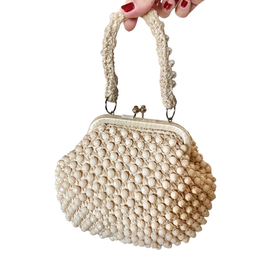 Vintage Beaded Raffia Mini Bag